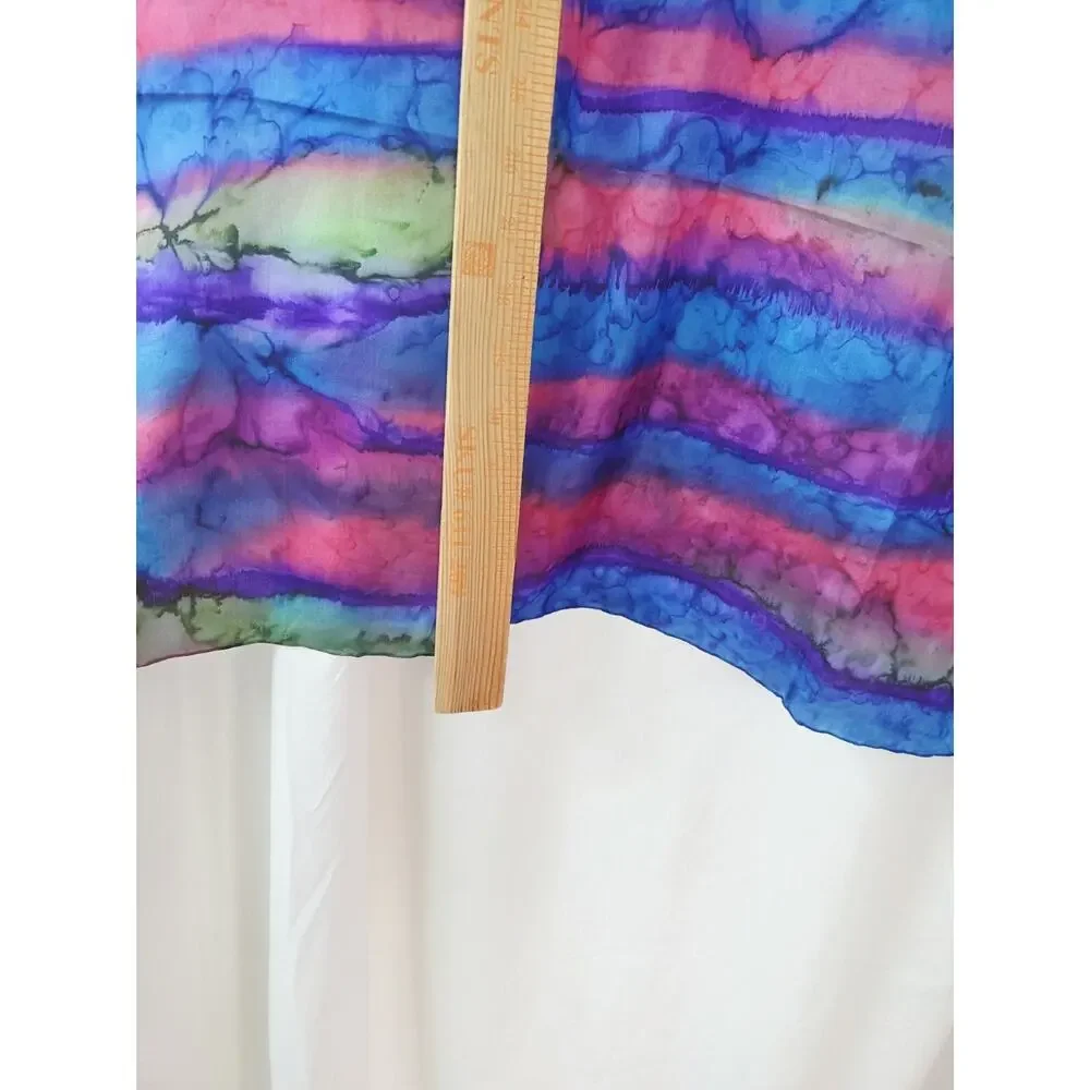 Artisan Hand Dyed Artist Made Multicolor Silk Scarf